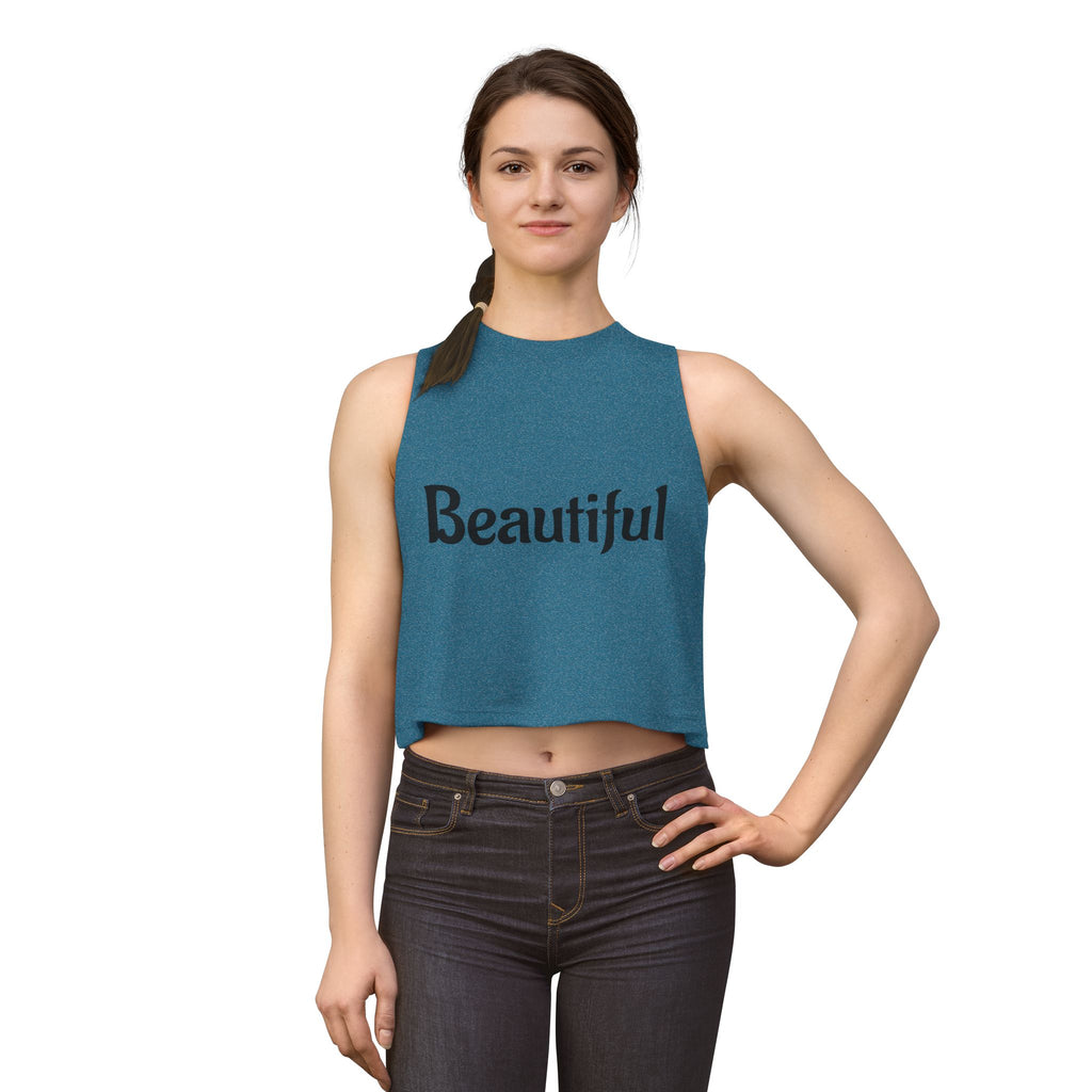 Beautiful Women's Crop Tank Top — Positive Message Graphic Crop