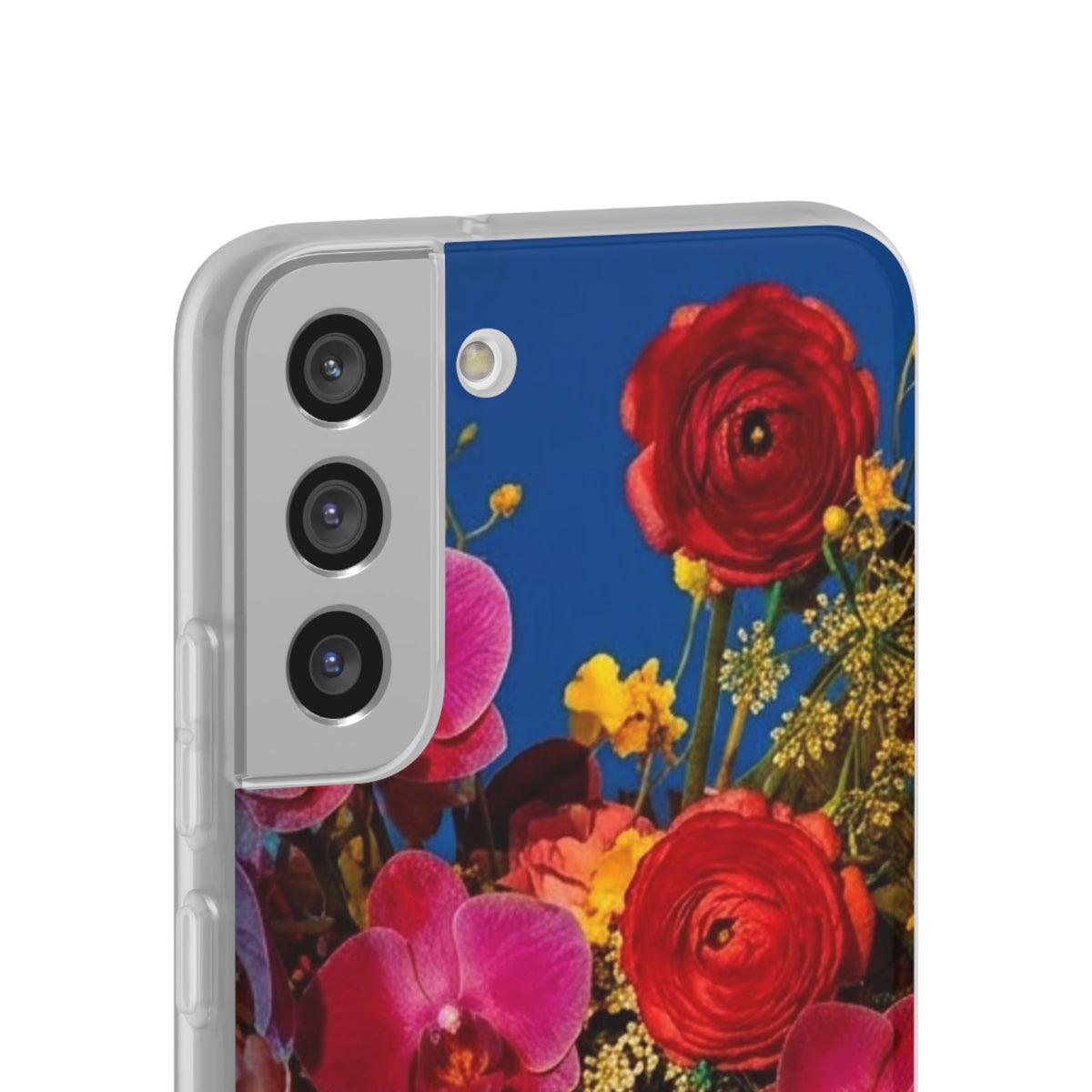 Floral Bouquet Flexi Case — Vibrant Red & Pink Flowers Phone Cover