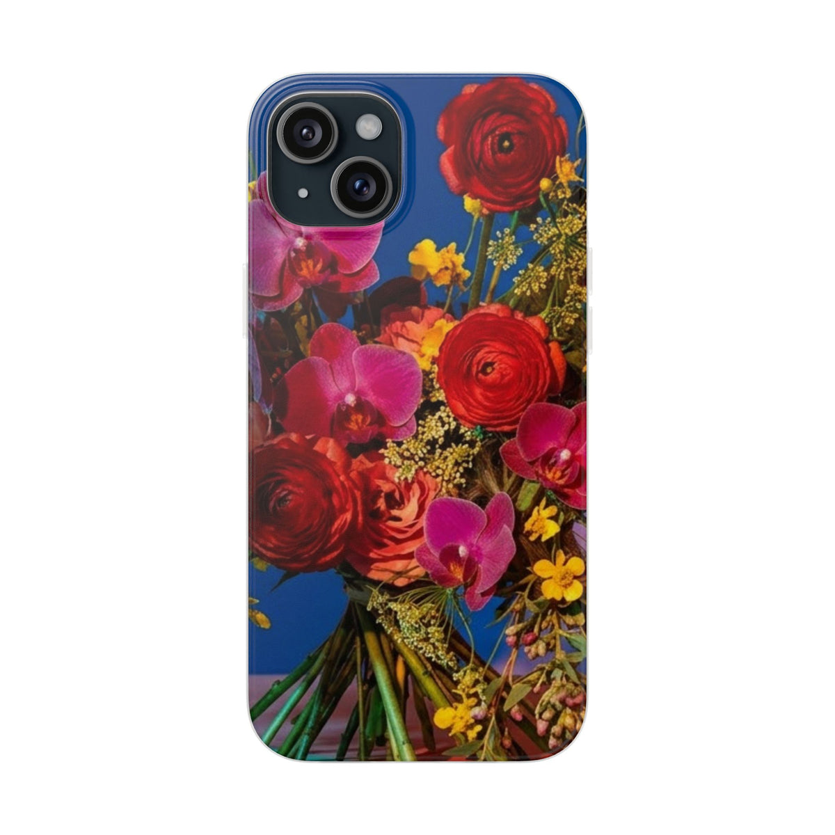 Floral Bouquet Flexi Case — Vibrant Red & Pink Flowers Phone Cover