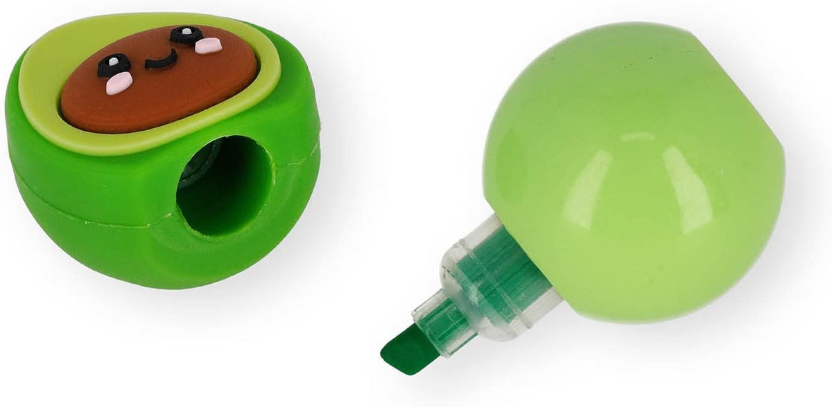 3-in-1 Pastel Highlighter Pen – Fast-Drying Avocado Design
