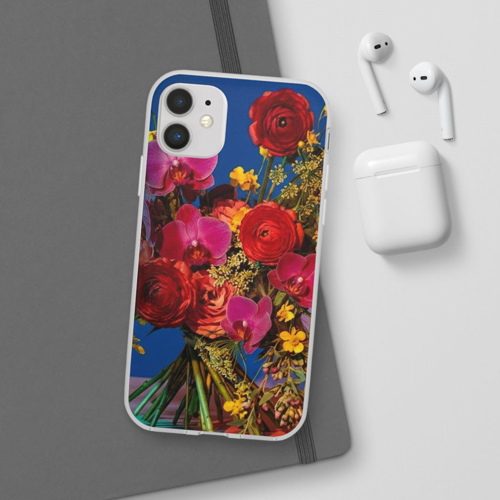 Floral Bouquet Flexi Case — Vibrant Red & Pink Flowers Phone Cover