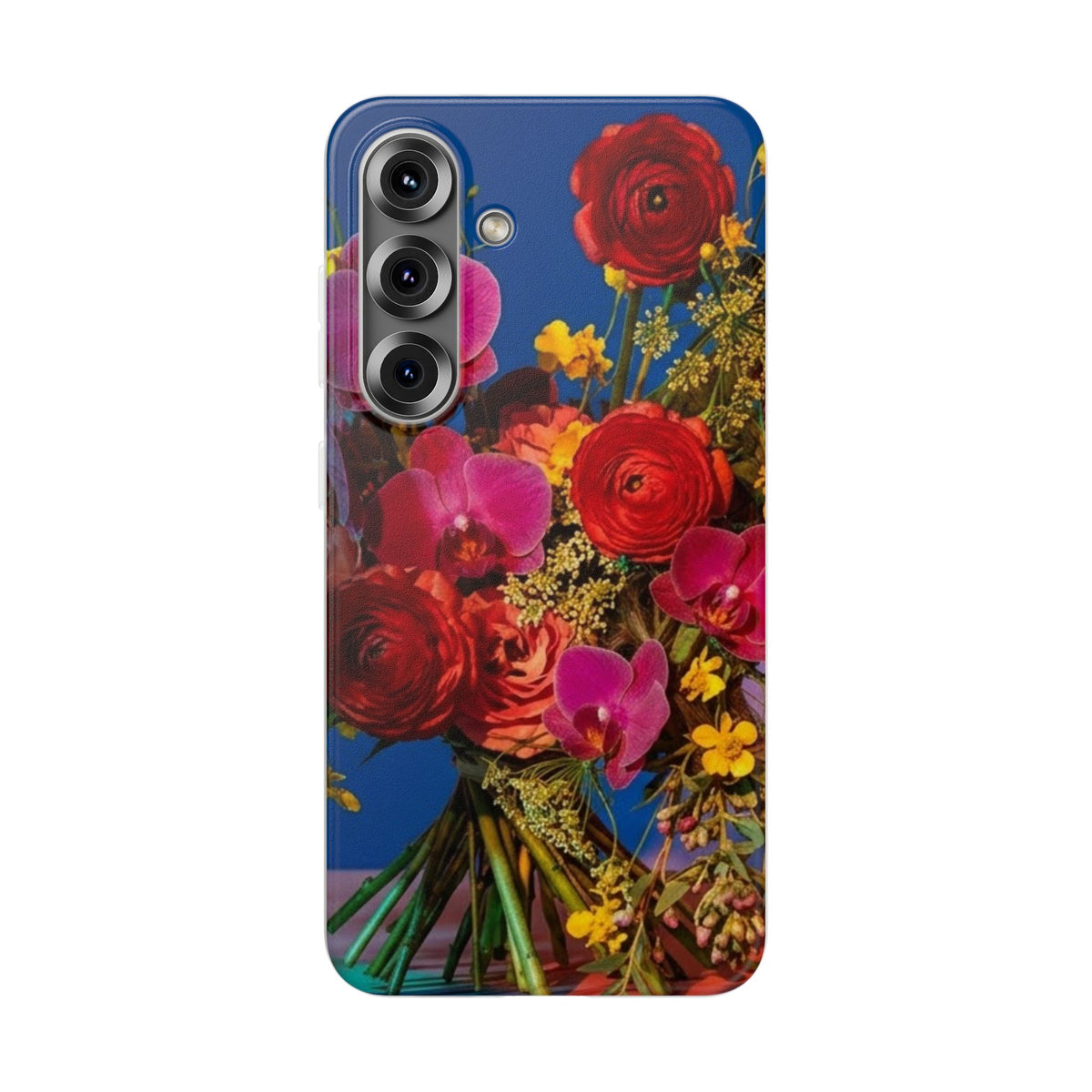 Floral Bouquet Flexi Case — Vibrant Red & Pink Flowers Phone Cover