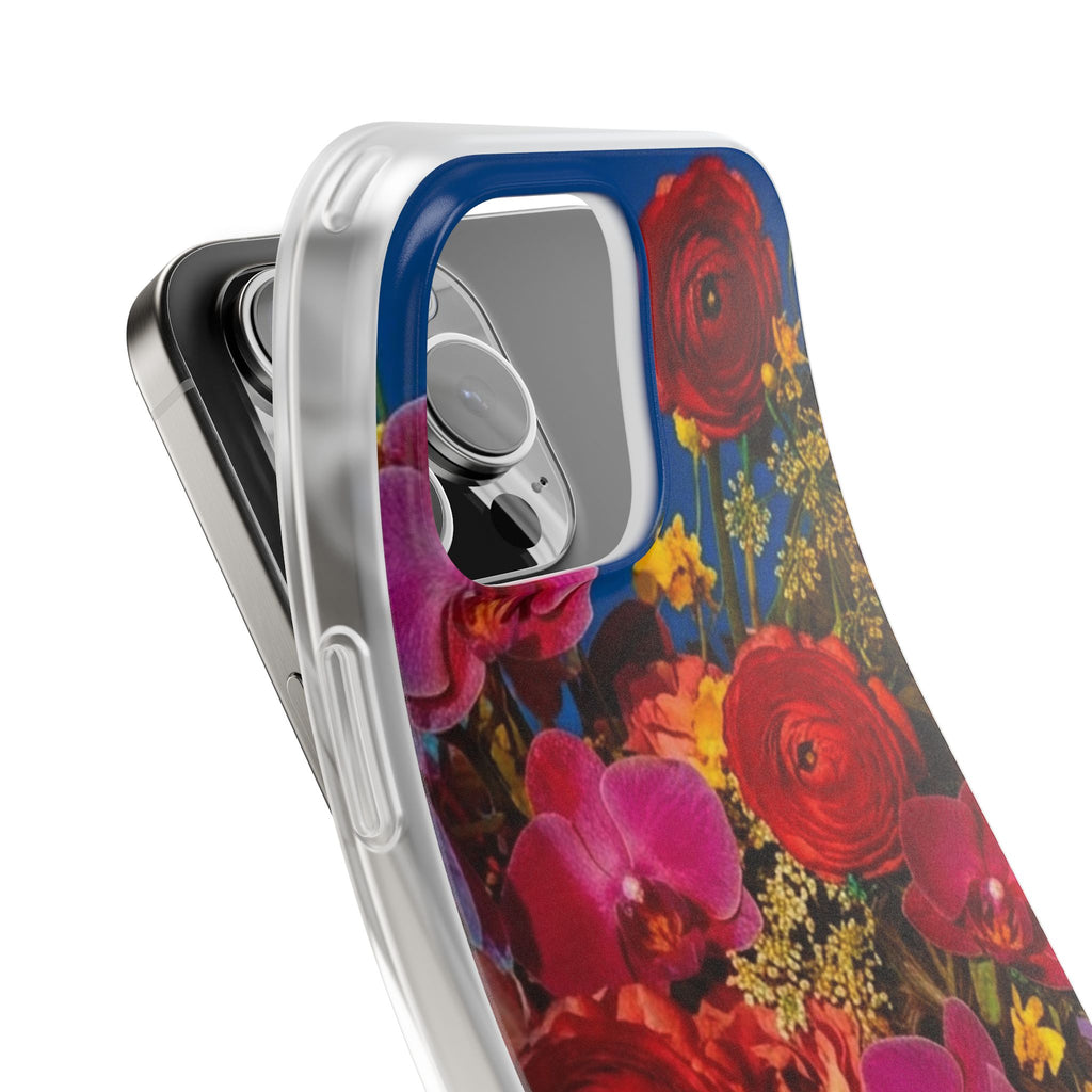 Floral Bouquet Flexi Case — Vibrant Red & Pink Flowers Phone Cover