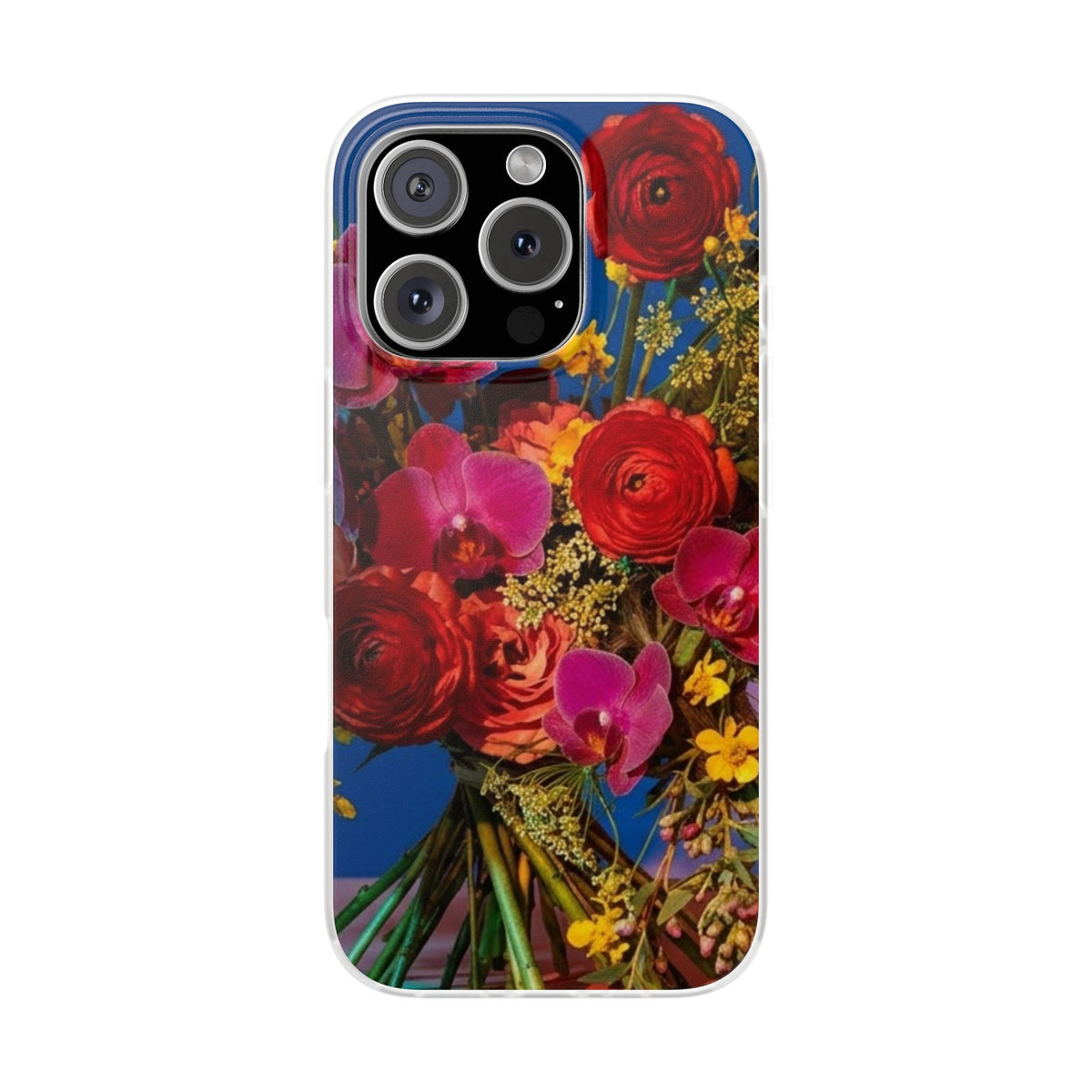 Floral Bouquet Flexi Case — Vibrant Red & Pink Flowers Phone Cover