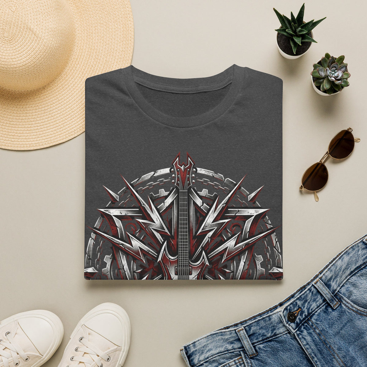 Gothic Electric Guitar Graphic T-Shirt — 'Soul Machine' Rock Tee