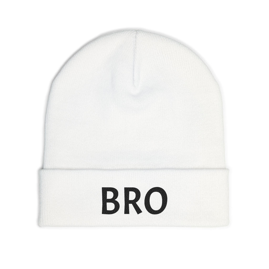 'BRO' Embroidered Knit Beanie – Cozy Winter Cap for Brothers & Friends