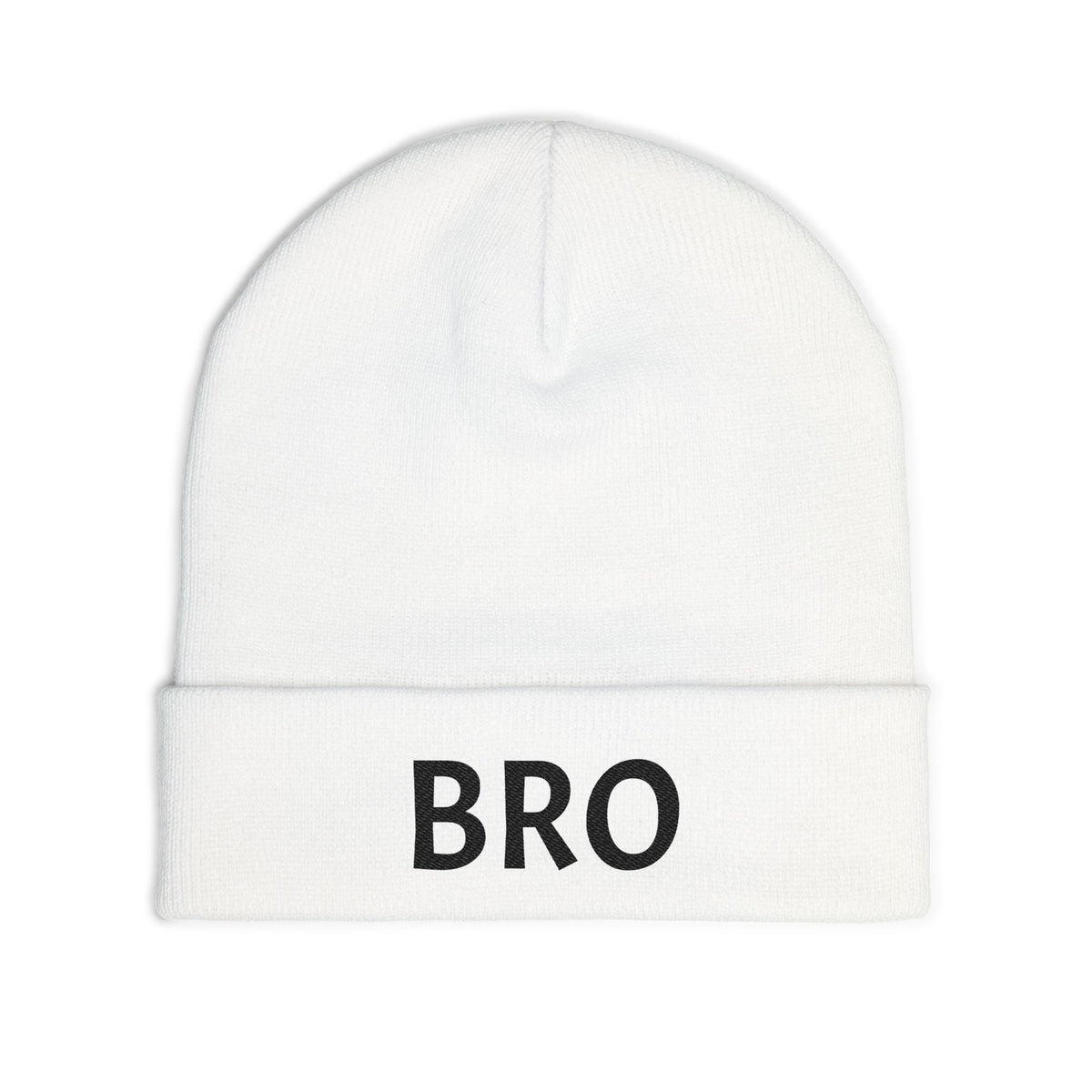 'BRO' Embroidered Knit Beanie – Cozy Winter Cap for Brothers & Friends