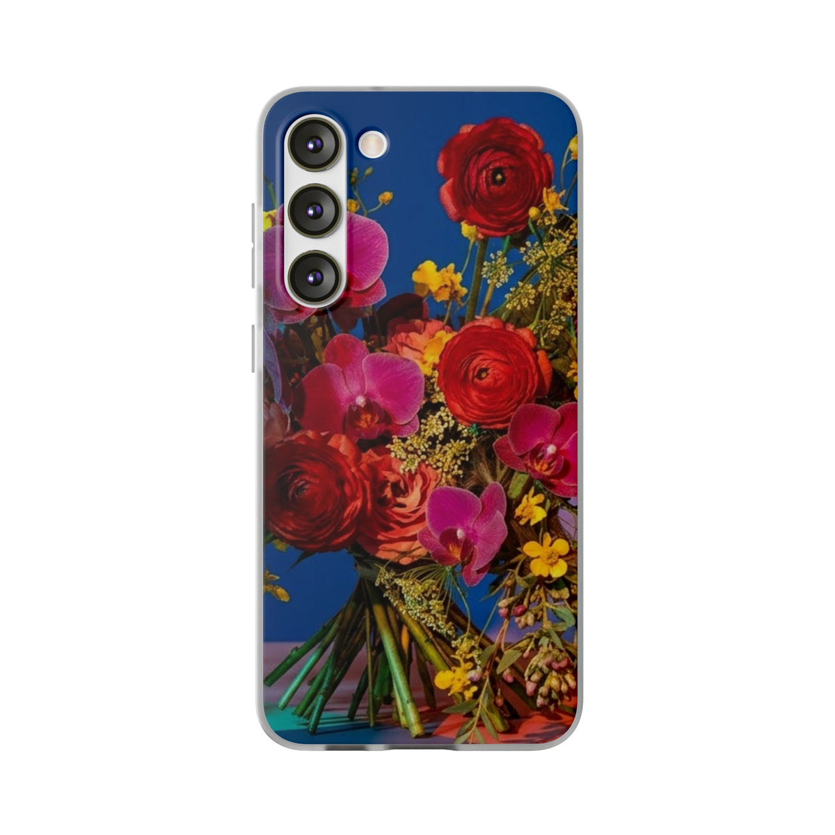 Floral Bouquet Flexi Case — Vibrant Red & Pink Flowers Phone Cover