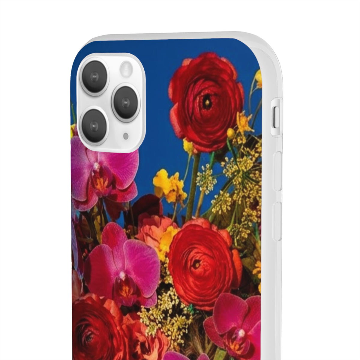 Floral Bouquet Flexi Case — Vibrant Red & Pink Flowers Phone Cover