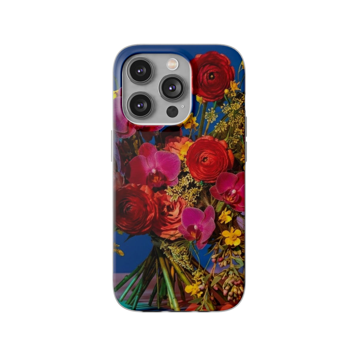 Floral Bouquet Flexi Case — Vibrant Red & Pink Flowers Phone Cover