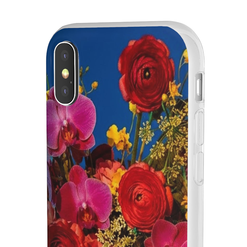 Floral Bouquet Flexi Case — Vibrant Red & Pink Flowers Phone Cover