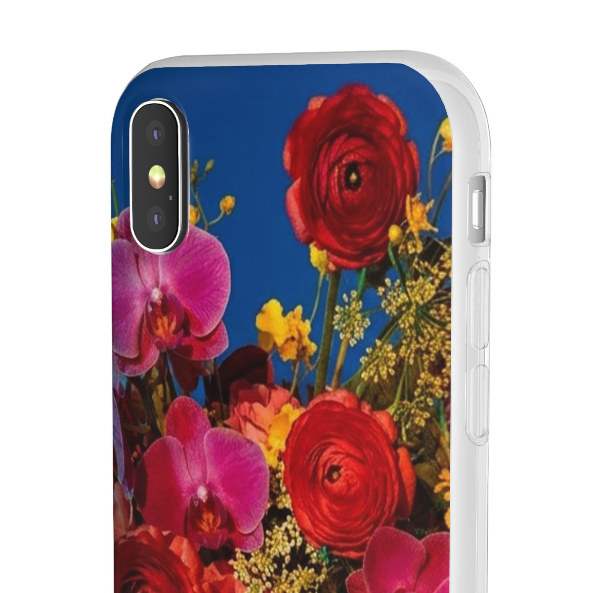 Floral Bouquet Flexi Case — Vibrant Red & Pink Flowers Phone Cover