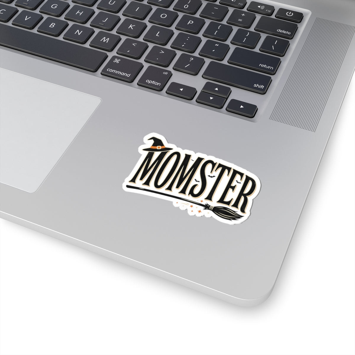 Momster Halloween Sticker — Witch Hat & Broom Mom Sticker