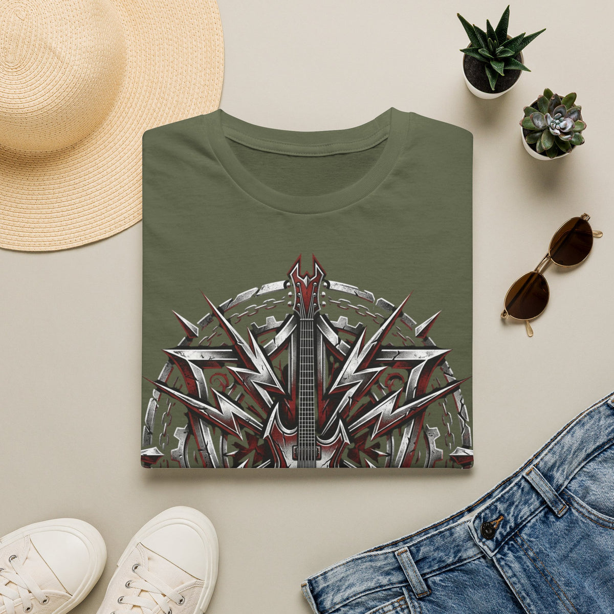 Gothic Electric Guitar Graphic T-Shirt — 'Soul Machine' Rock Tee