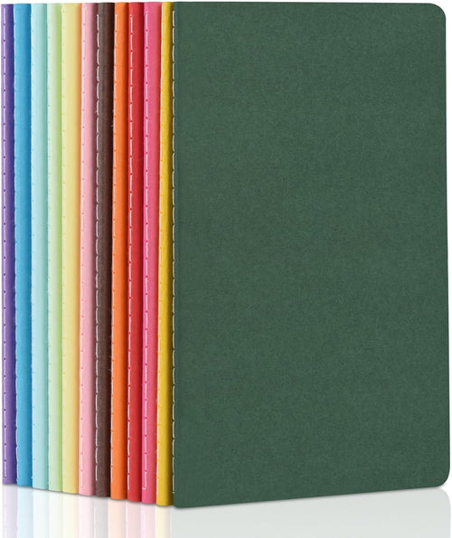 A5 Blank Softcover Notebooks Set – 12 Colors, 30 Pages