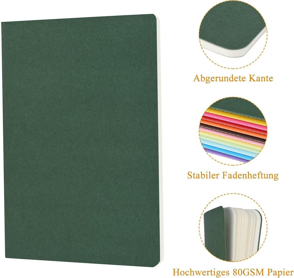 A5 Blank Softcover Notebooks Set – 12 Colors, 30 Pages