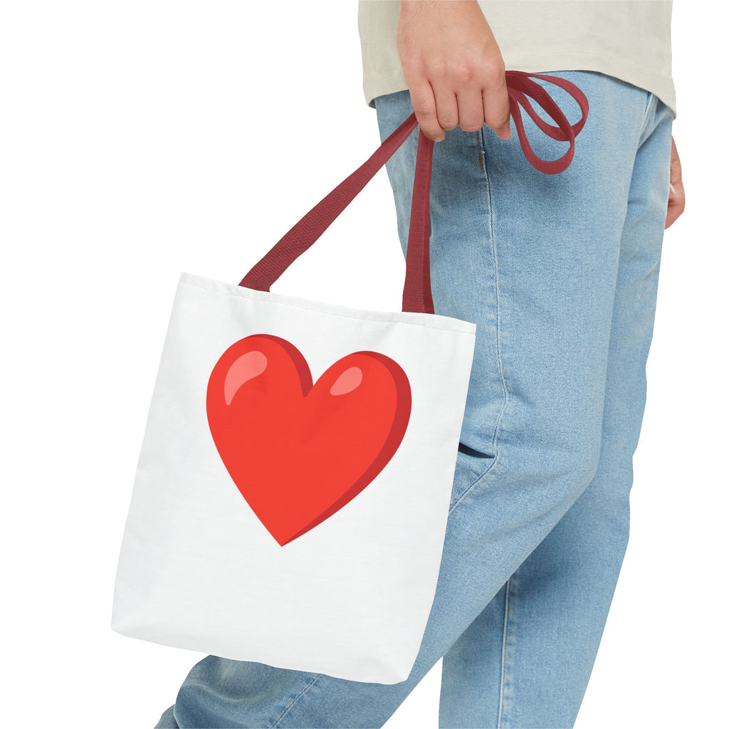 Red Heart Graphic Tote Bag – Cute Valentine’s Day Canvas Shopper
