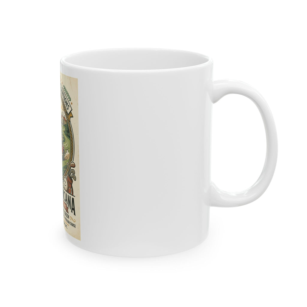 Golf Americana Ceramic Mug — 'Golf Americana' Vintage Golf Cart Design (11oz, 15oz)
