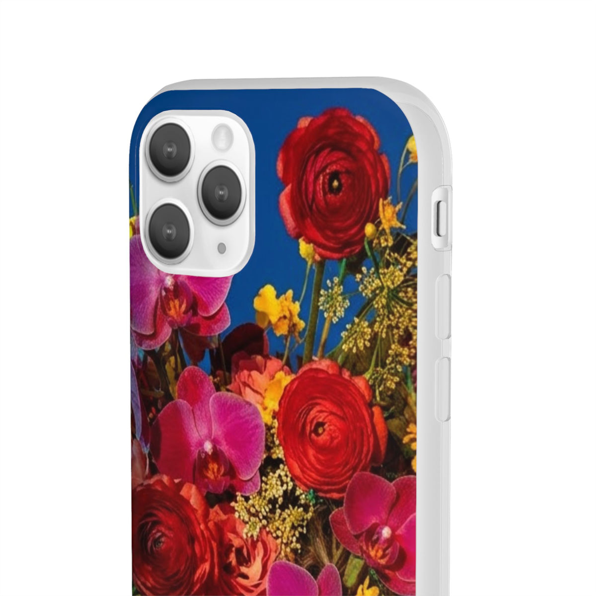 Floral Bouquet Flexi Case — Vibrant Red & Pink Flowers Phone Cover