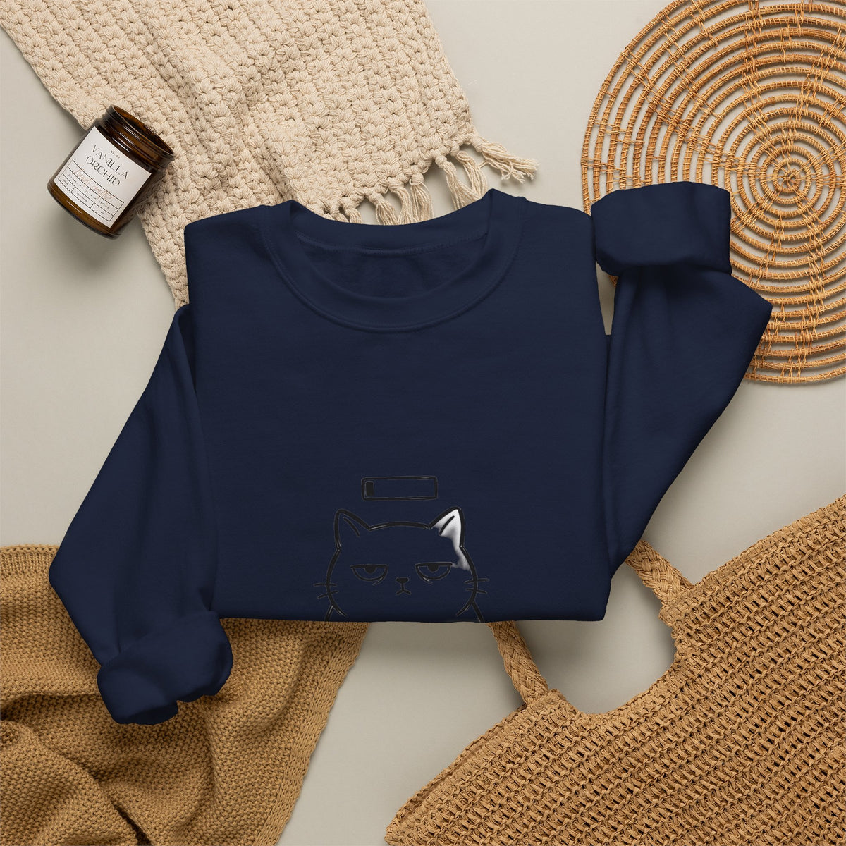 Patience 1% Cat Crewneck Sweatshirt | Grumpy Humor, Sarcastic Typography