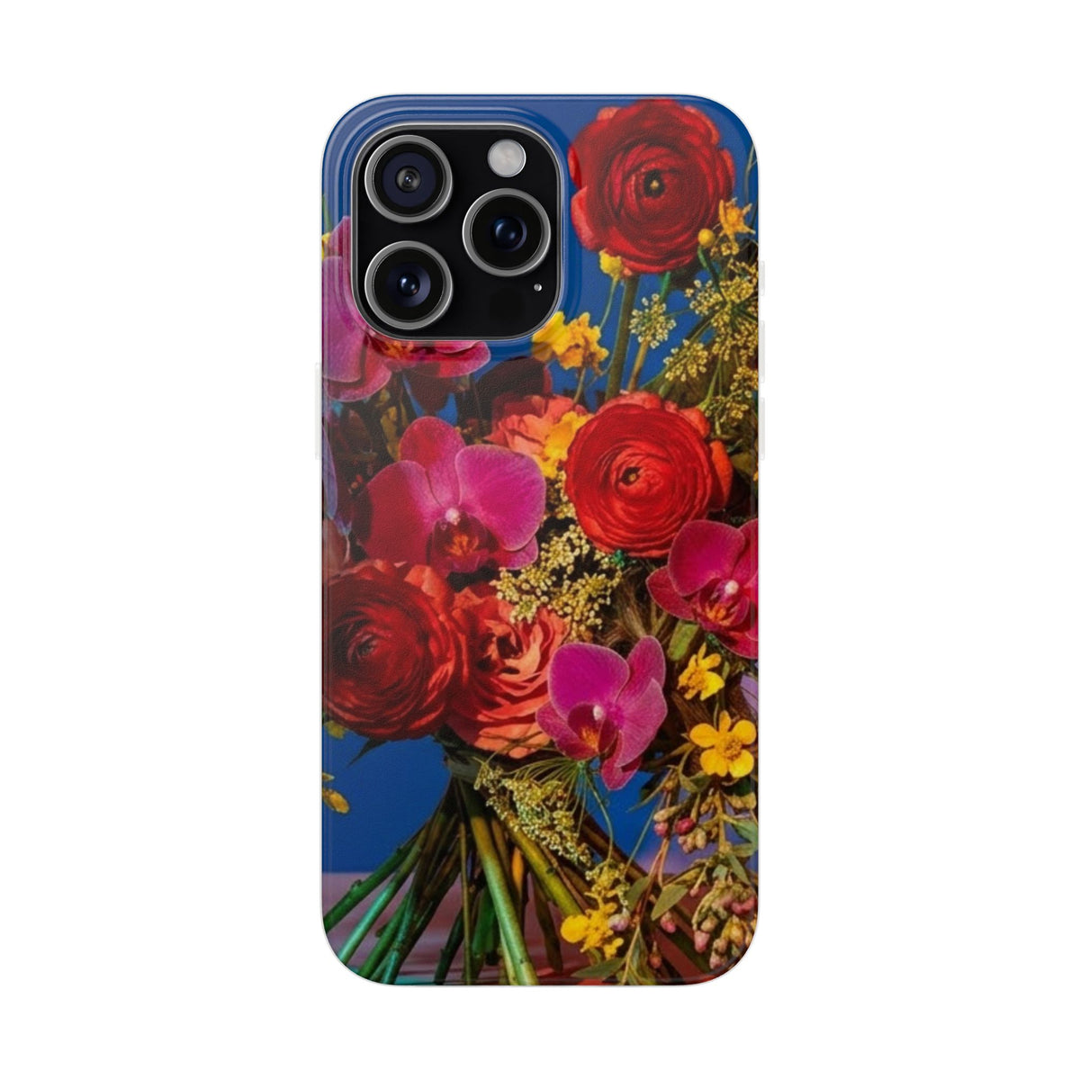 Floral Bouquet Flexi Case — Vibrant Red & Pink Flowers Phone Cover