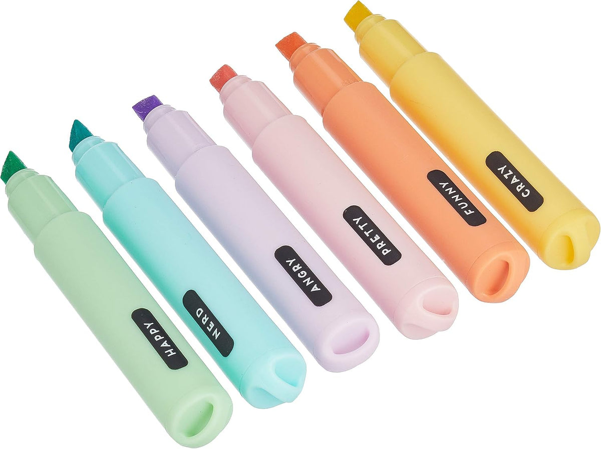 Mini Pastel Highlighter Set – 6 Fine Tip Marker Pens