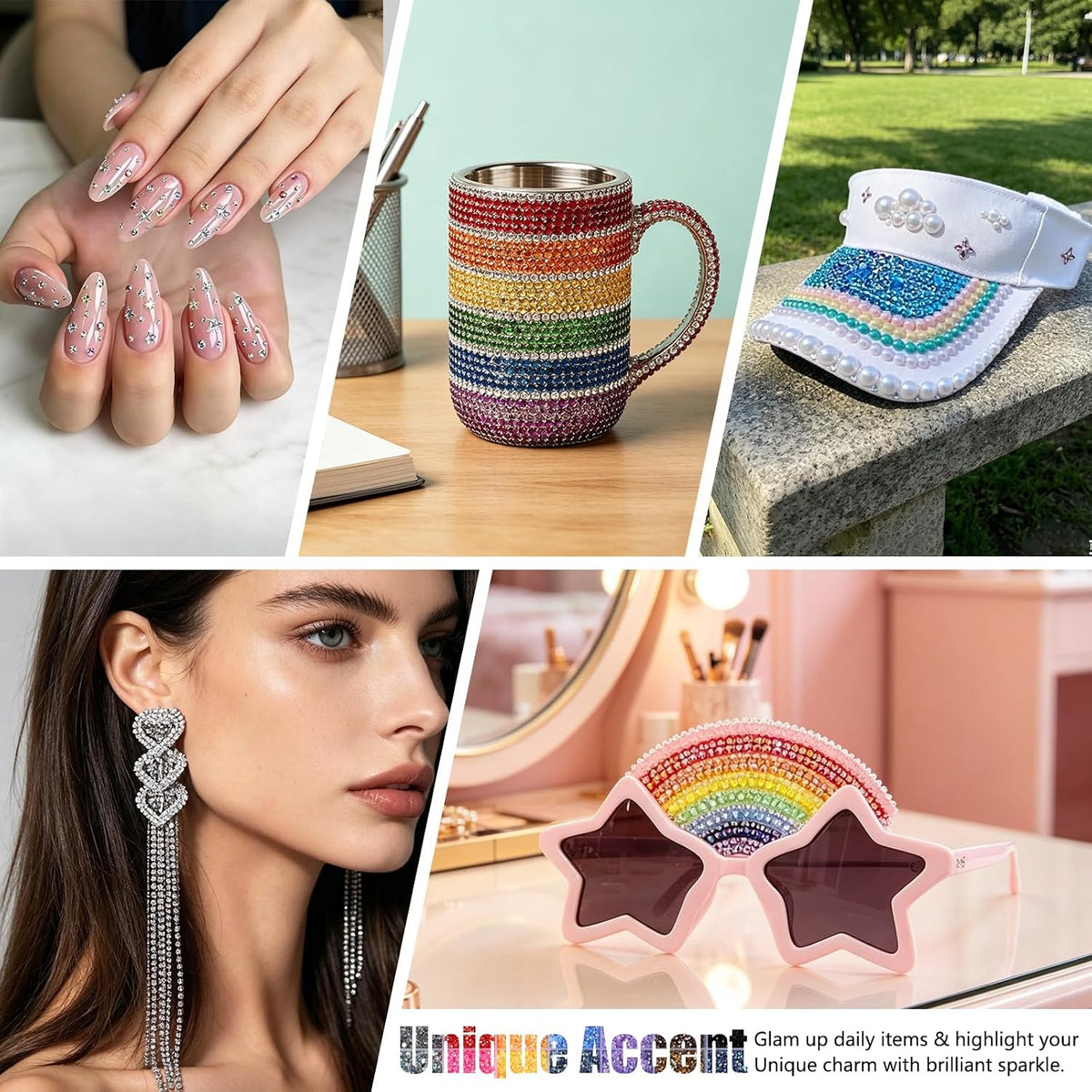 33,000 Rhinestone Set for Crafts and Nails, 42 Colors