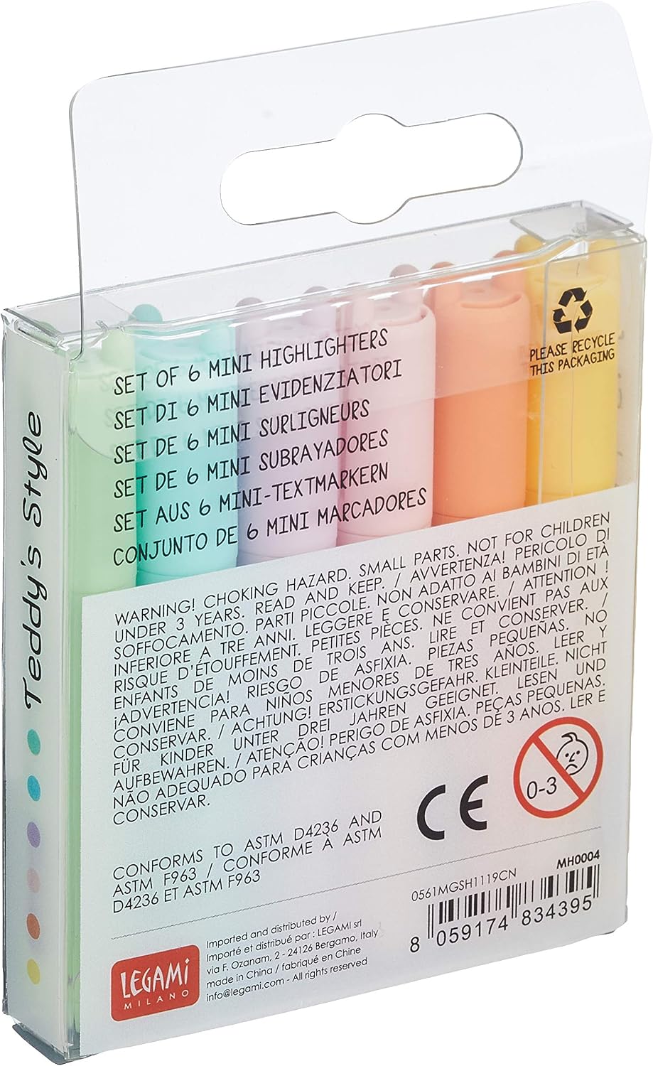 Mini Pastel Highlighter Set – 6 Fine Tip Marker Pens