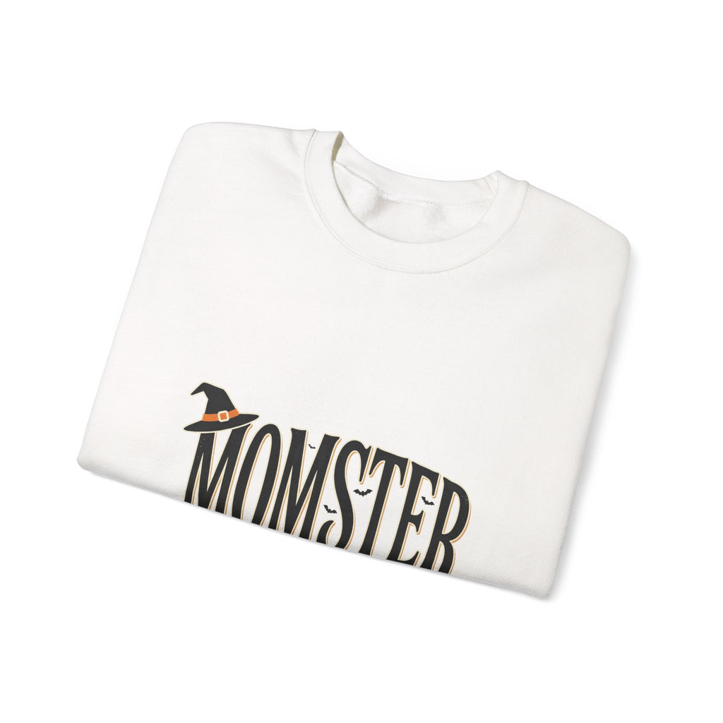Momster Sweatshirt — Halloween Mom Crewneck with Witch Hat & Broom