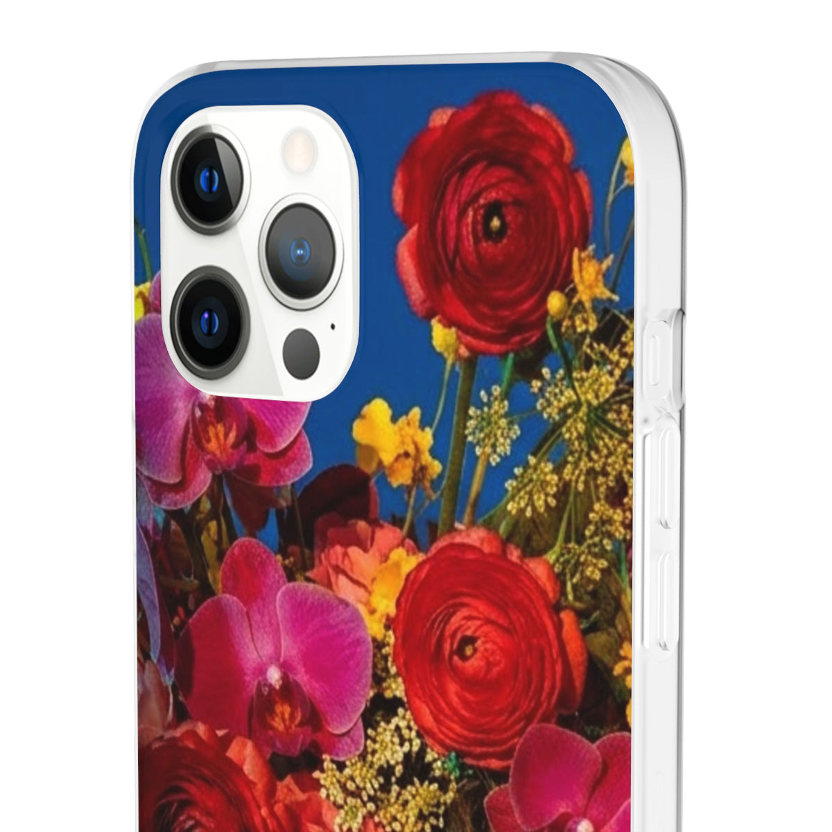 Floral Bouquet Flexi Case — Vibrant Red & Pink Flowers Phone Cover