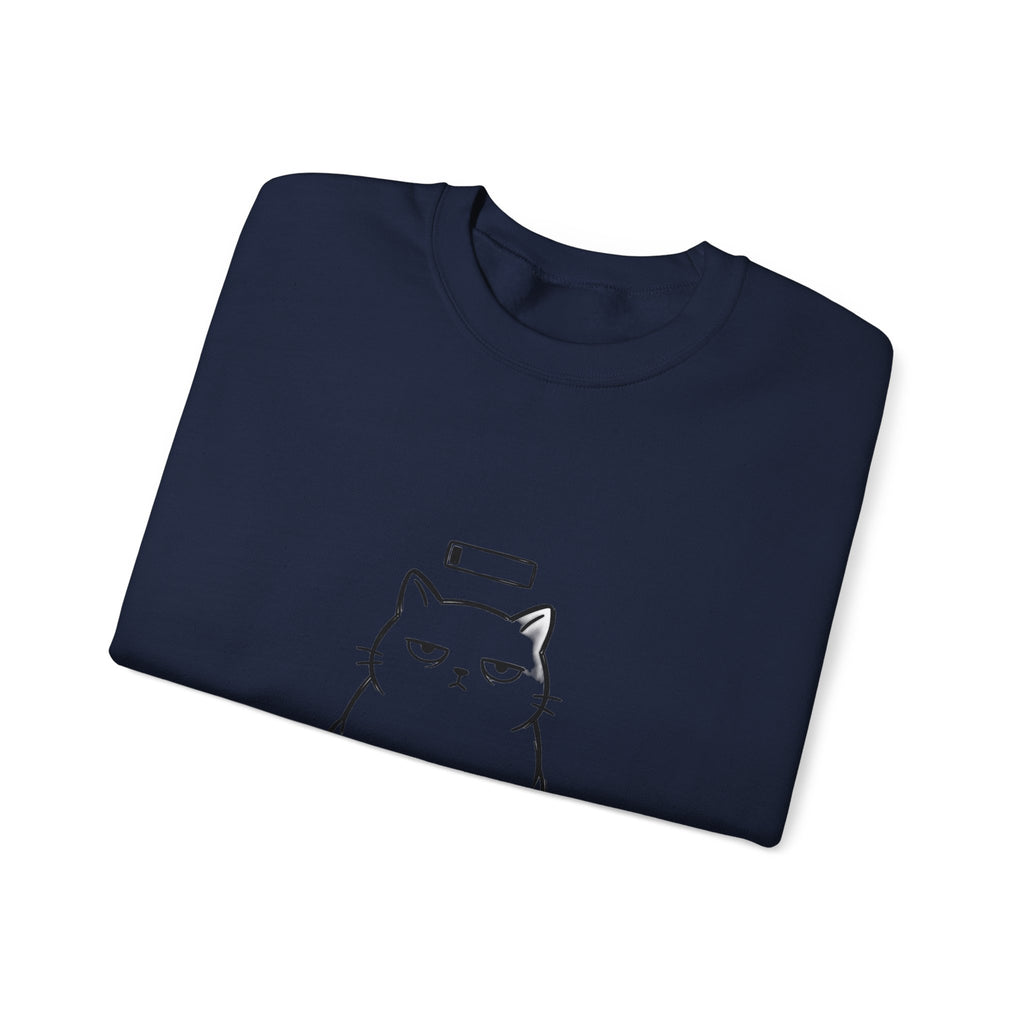 Patience 1% Cat Crewneck Sweatshirt | Grumpy Humor, Sarcastic Typography