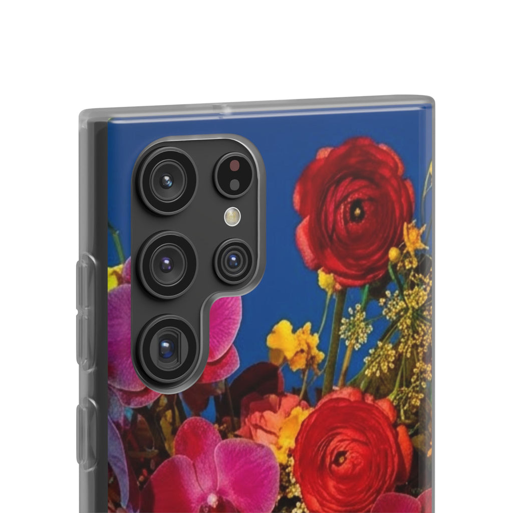 Floral Bouquet Flexi Case — Vibrant Red & Pink Flowers Phone Cover