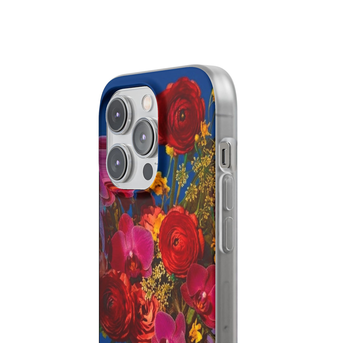 Floral Bouquet Flexi Case — Vibrant Red & Pink Flowers Phone Cover