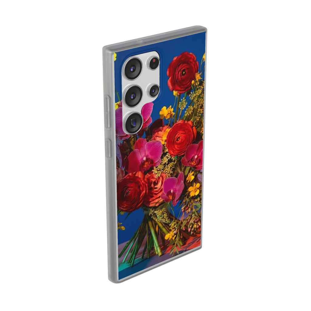 Floral Bouquet Flexi Case — Vibrant Red & Pink Flowers Phone Cover