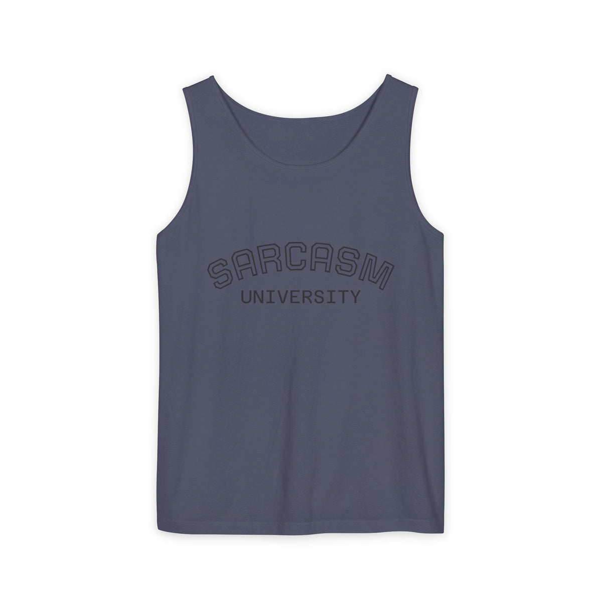 Sarcasm University Tank Top — Funny Collegiate Graphic Tank
