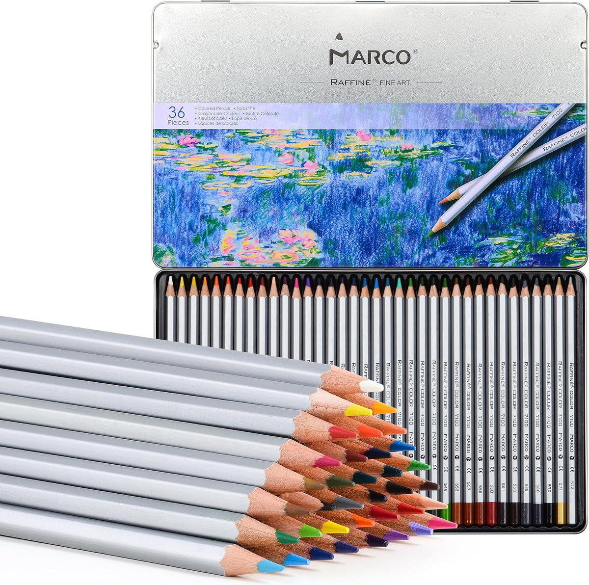 36-Color Water-Soluble Colored Pencil Set in Metal Case