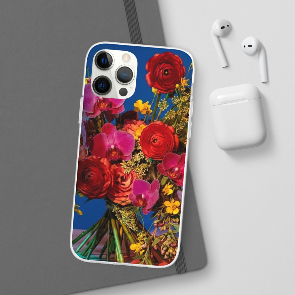 Floral Bouquet Flexi Case — Vibrant Red & Pink Flowers Phone Cover