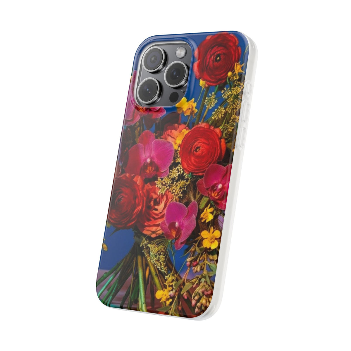 Floral Bouquet Flexi Case — Vibrant Red & Pink Flowers Phone Cover