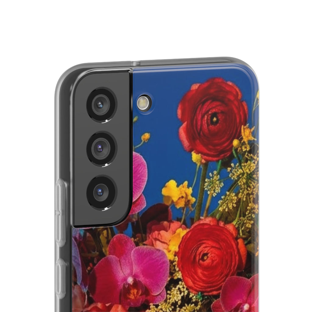Floral Bouquet Flexi Case — Vibrant Red & Pink Flowers Phone Cover