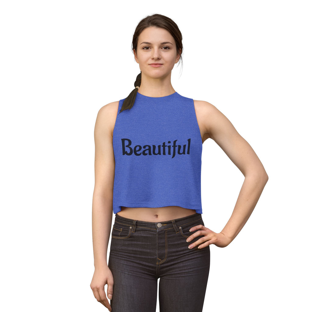 Beautiful Women's Crop Tank Top — Positive Message Graphic Crop