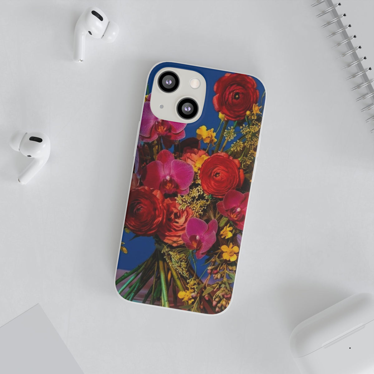 Floral Bouquet Flexi Case — Vibrant Red & Pink Flowers Phone Cover