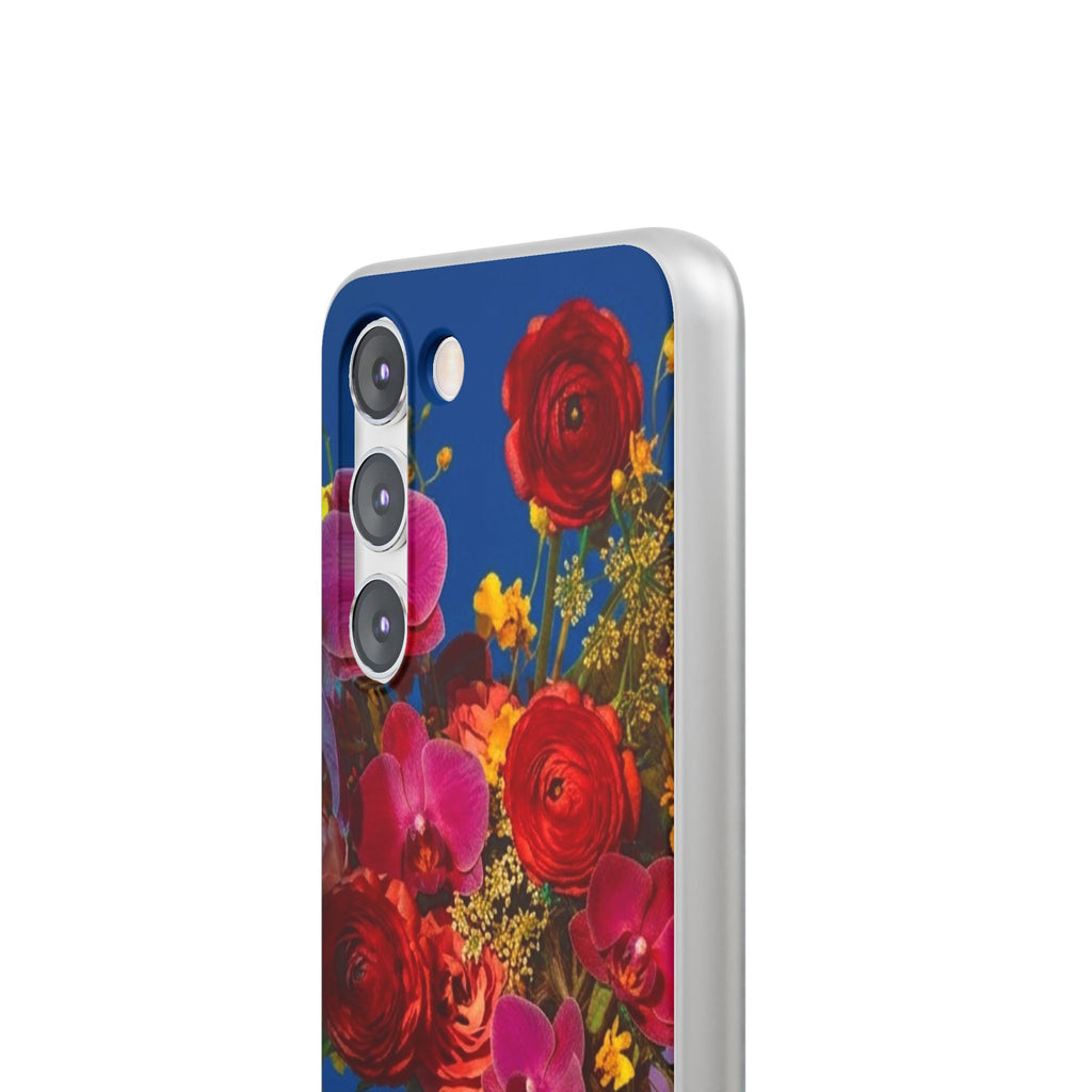 Floral Bouquet Flexi Case — Vibrant Red & Pink Flowers Phone Cover