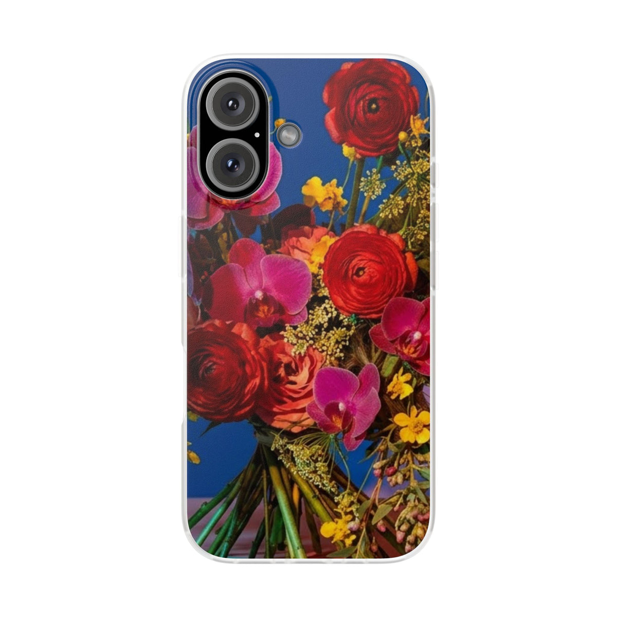 Floral Bouquet Flexi Case — Vibrant Red & Pink Flowers Phone Cover