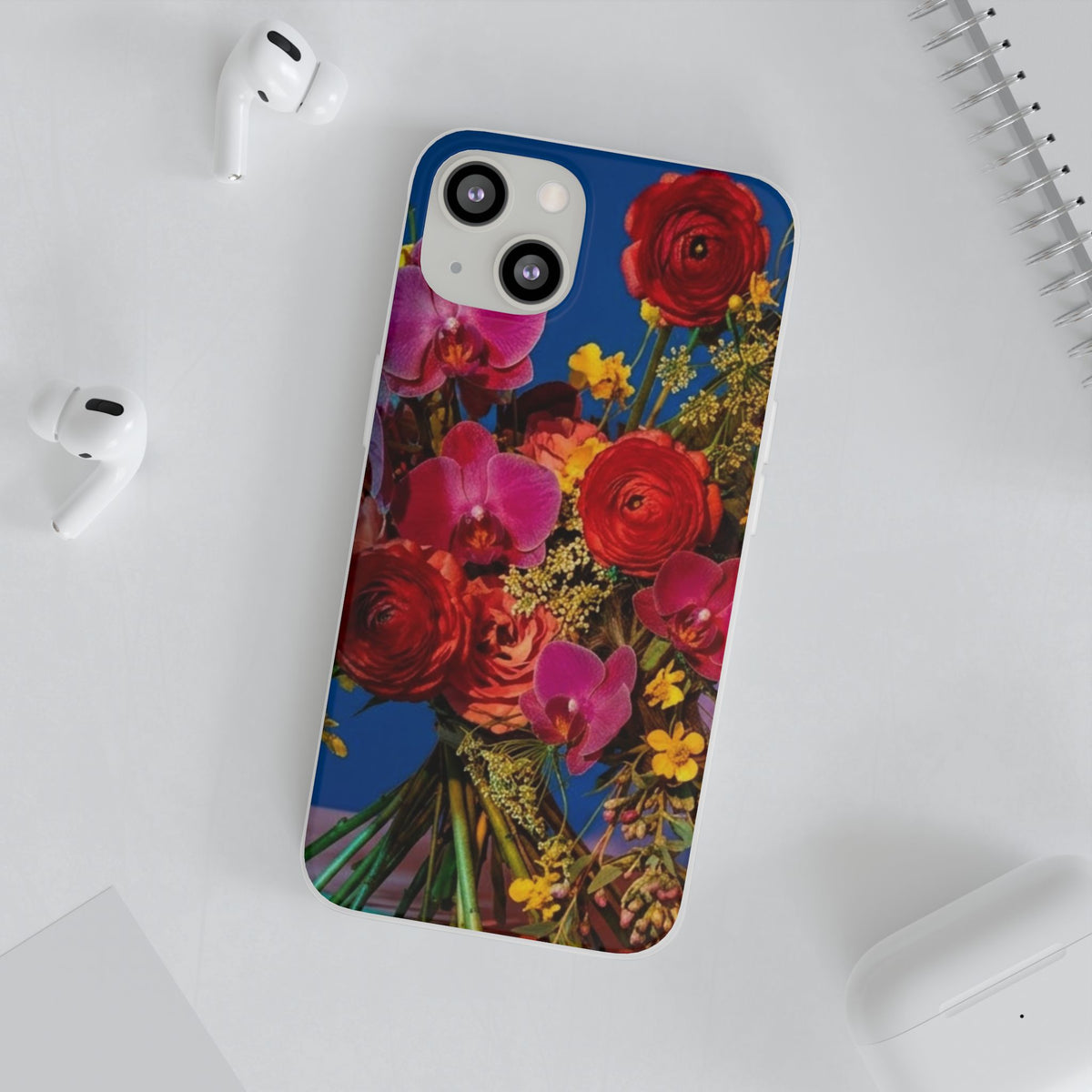 Floral Bouquet Flexi Case — Vibrant Red & Pink Flowers Phone Cover