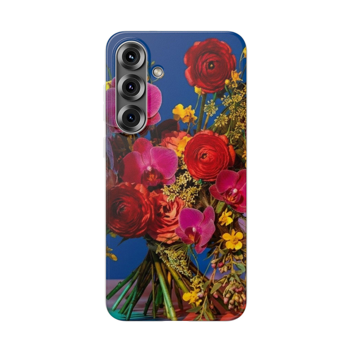 Floral Bouquet Flexi Case — Vibrant Red & Pink Flowers Phone Cover